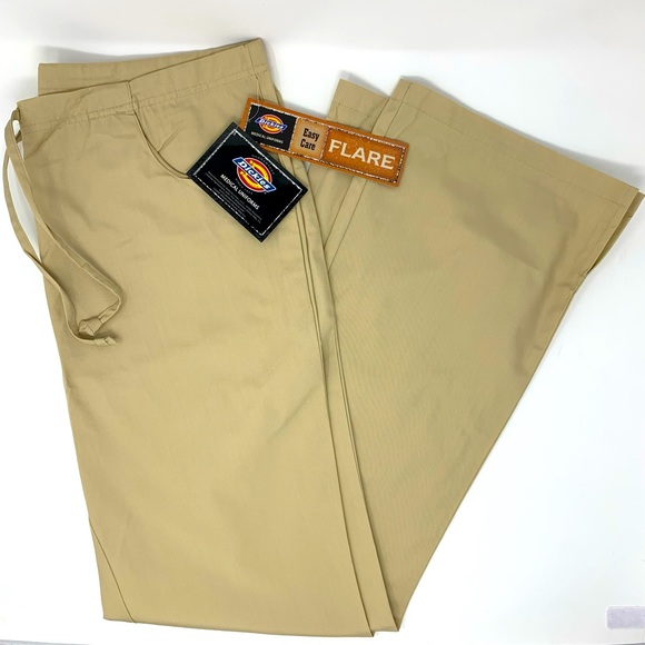 Dickies Pants - NWT Dickies Beige Flare Scrub Pants